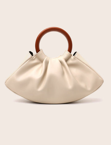 Resin Ring Handle Ruched Cloud Tote Purse DP25F708