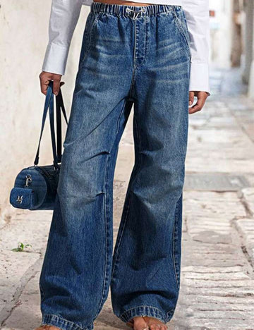 Vintage Mid Waist Loose Straight Leg Jeans DP25A492