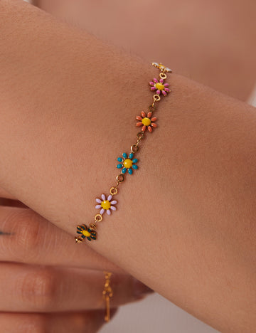 White/Colourful Daisy Chain Necklace DPJN43