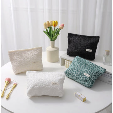 Solid Color Flower Print Makeup Bag DP25C710