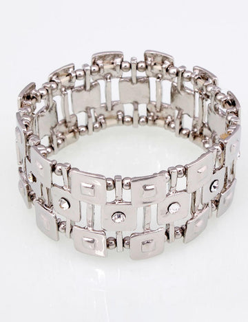 Retro Geometric Rhinestone Stretch Bracelet DP25F826