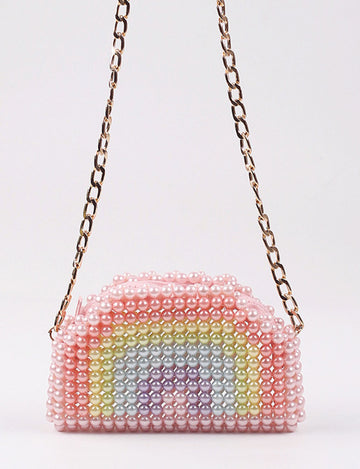 Mini Rainbow Beads Braided Shoulder Bag DP25C685