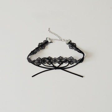Lace Bow String Layered Choker DP25B889