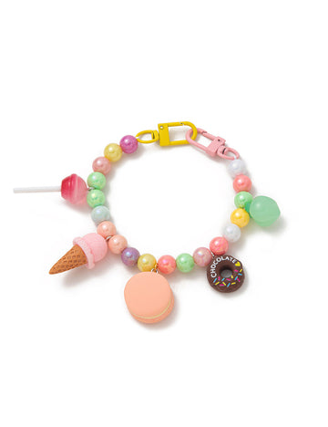 Cute Colorful Beaded Acrylic Keychain Bag Charm DP25E508