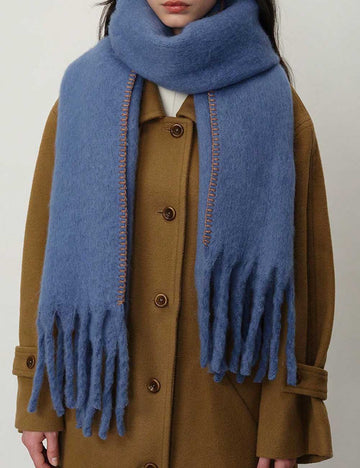 Warm Plush Thick Cashmere Fringe Winter Scarf DP25F607