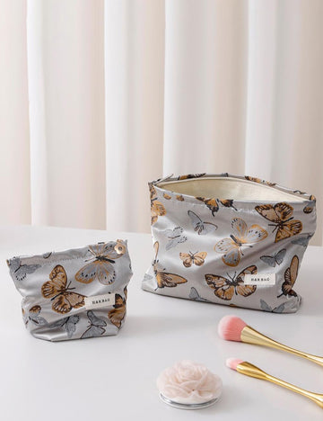 Vintage Butterfly Print Portable Makeup Bag DP25E564