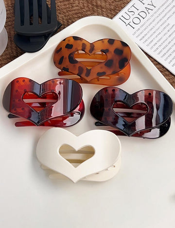 Stylish Flat Hair Heart Claw Clip DP25E891