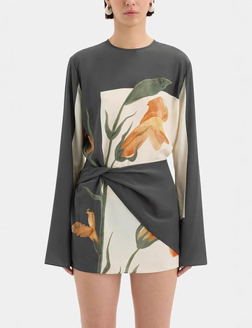 Casual Print Round Neck Mini Dress DP25E664