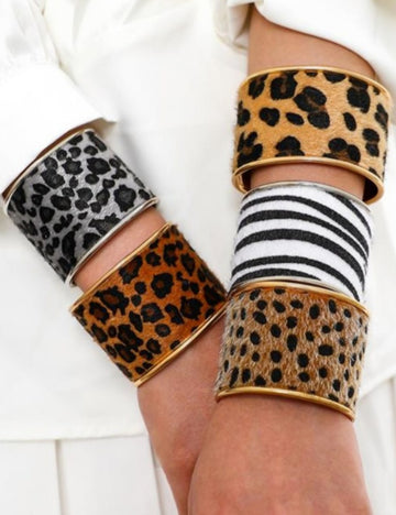 Zebra Leopard Open Punk Bracelets DP25D629