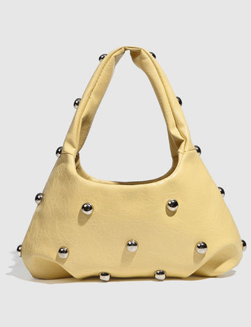 Fashion Studded Solid Color Dumpling Bag DP25E456