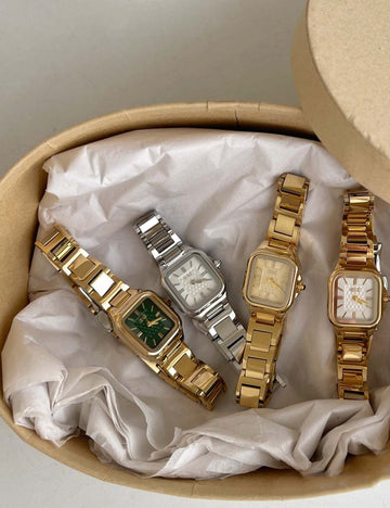 Trendy Square Dial Stainless Steel Bracelet Watch DP25F753