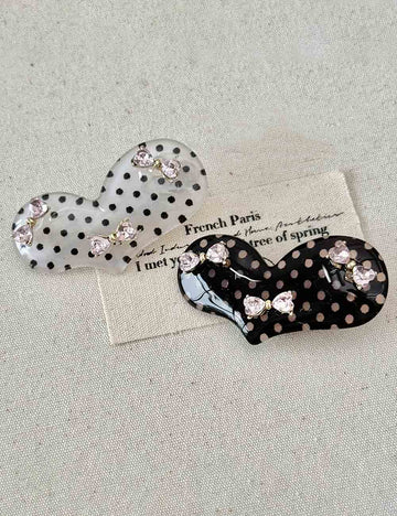 Bow Knot Rhinestone Dot Hair Clip DP25E869