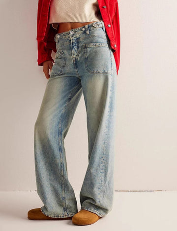 Washed Street Straight Leg Jeans DP25A478