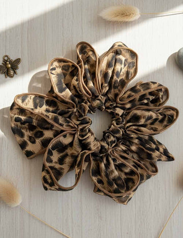 Retro Flower Leopard Print Elastic Hair Scrunchies DP25F979