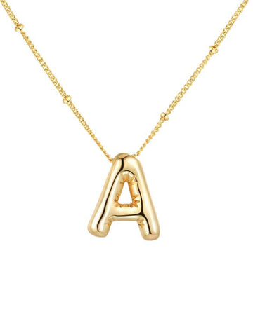 Gold Plated Letter Pendant Necklace DP25E790