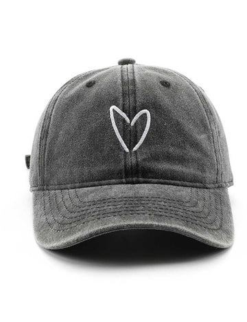 Retro Distressed Embroidered Heart Baseball Cap DP25E964