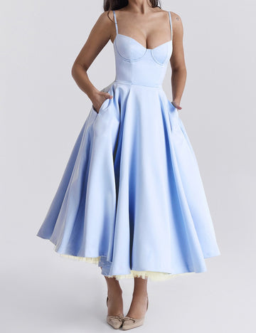 Layered Sweet Spaghetti Puffy Party Dress DP25B511
