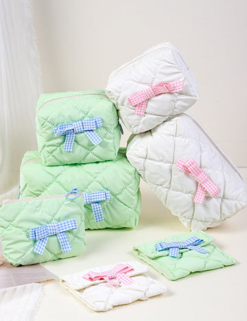Candy Color Bow Decor Makeup Bag DPB2510