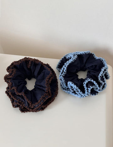 Elegant Yarn Trim Scrunchies Hair Tie DP25F952