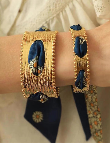 Vintage Matte Gold Open Bangle Bracelet DP25F805