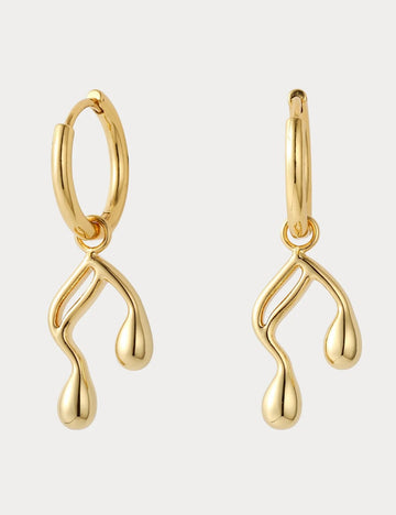 Simple Music Note Pendant Hoop Earrings DPJE0907