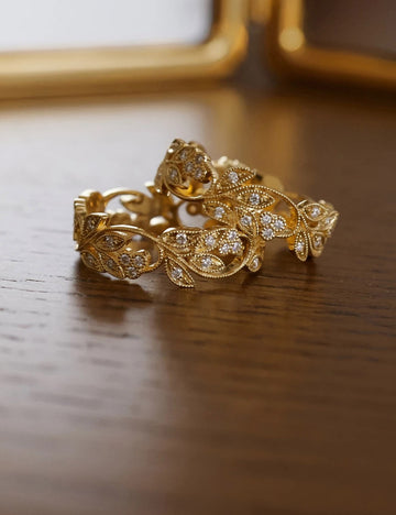 Vintage Rhinestone Lace Hollow Rings DP25D650