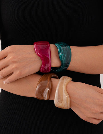 Vintage Irregular Open Acrylic Bracelets DP25D624
