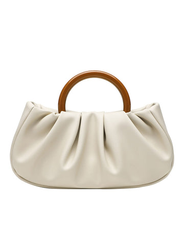 Stylish Ruched Cloud Round Handle Evening Handbag DP25F707
