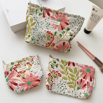 Colorful Large Capacity Flower Print Makeup Bag DP25C596