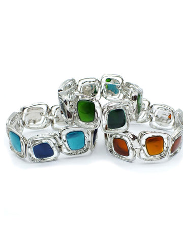 Retro Irregular Shape Enamel Stretch Bracelet DP25F829