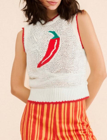 Casual Hollow Out Loose Sleeveless Knit Vest DP25F501