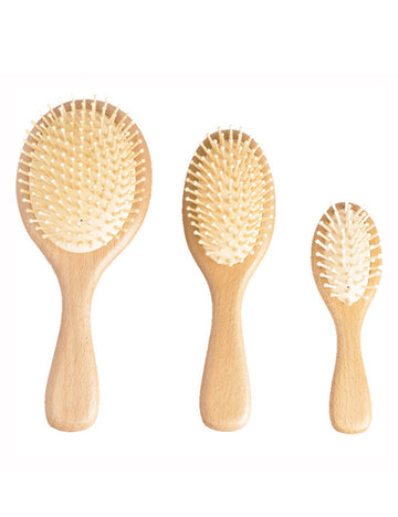 Wooden Handle Large Silicone Cushion Hair Combs DP25D648