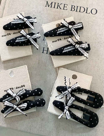 Lace Bow Knot Polka Dot Hair Clip DP25F562