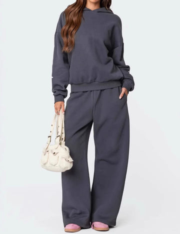 Trendy Print Loose Hoodie Sweatshirt Pants Set DP25F540