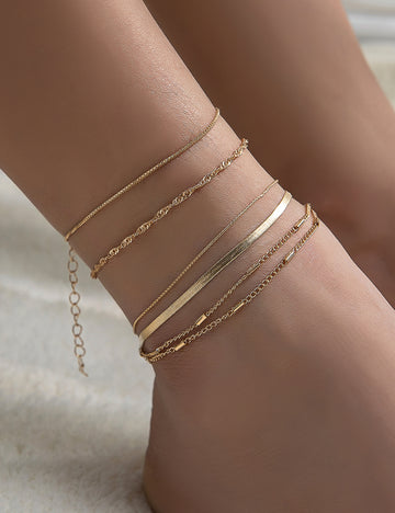 Simple Twist Anklet Set DPJA7