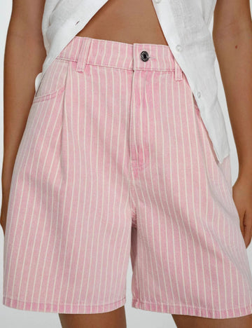 Striped High Waist Oversized Casual Shorts DP25B703