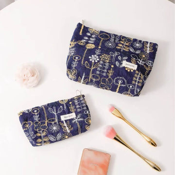 Cute Floral Cotton Embroidered Makeup Bag DP25C589