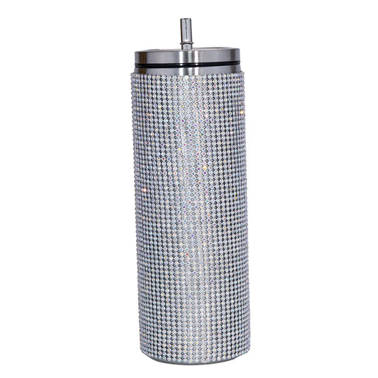 Sparkle Rhinestones Glitter Water Bottle Stainless Steel Straw Tumbler