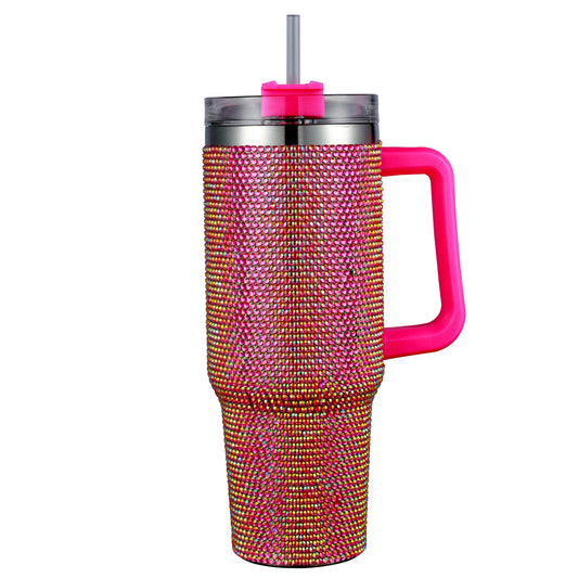 40OZ Sparkle Stainless Steel Tumbler with Straw