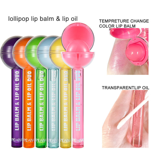 2-in-1 Lollipop Lipstick Moisturizing Lip Oil Lip Gloss