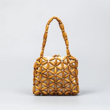 Wooden Bead Woven Handbags DPFB0813