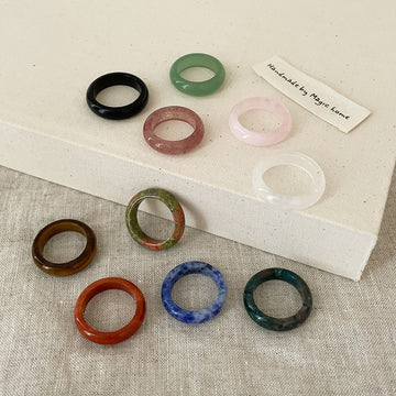 Simple Versatile Natural Crystal Rings DP25B817