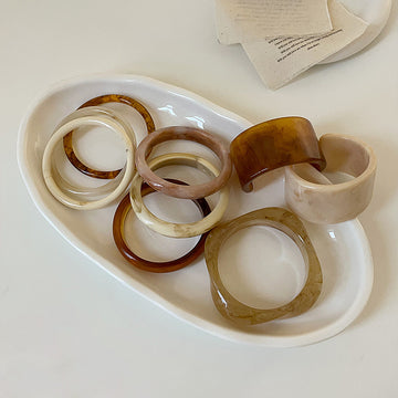 Irregular Acrylic Resin Layered Bracelets DP25B562
