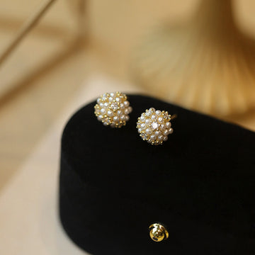 Delicate Rhinestone Pearl Simple Stud Earrings DPJE1474