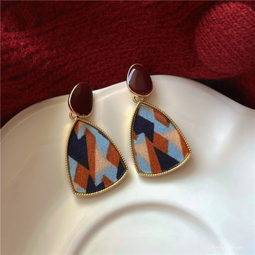 Colorful Enamel Splice Geometric Earrings DP25B906