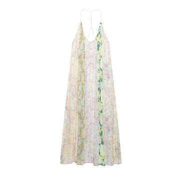 Casual Elegant Printed Mesh Halter Maxi Dress DP25C964