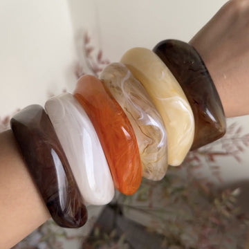 Irregular Acrylic Resin Bangle Bracelets DP25B583