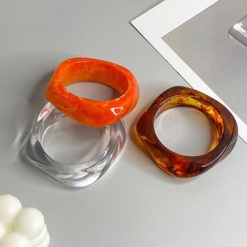 Simple Chunky Translucent Geometric Bangle DP25D721