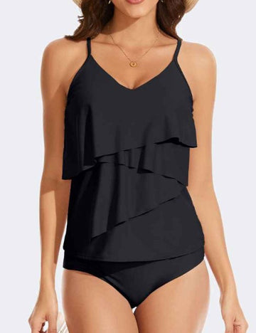 Ruffle Spaghetti Top Buttom Swimwear Set PG709