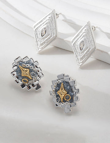 Chunky Luxury Irregular Geometric Stud Earrings DP25E737